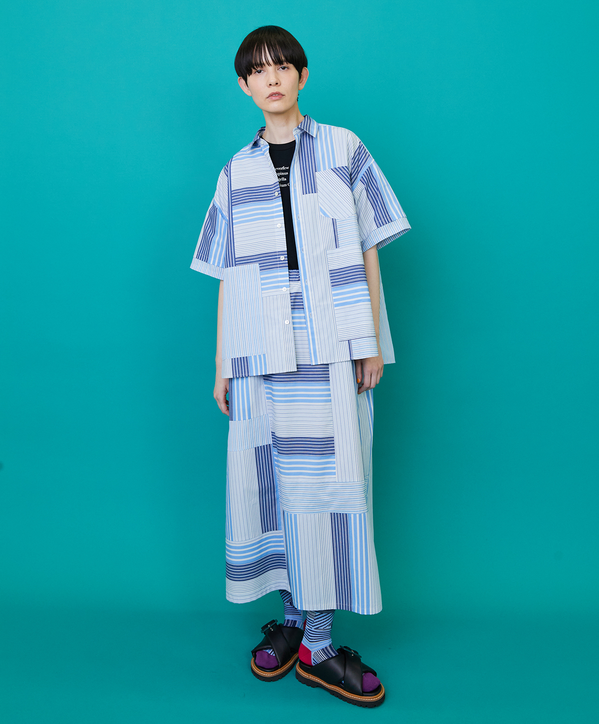 SHIRT, T-SHIRT, SKIRT, SOCKS, SANDALS