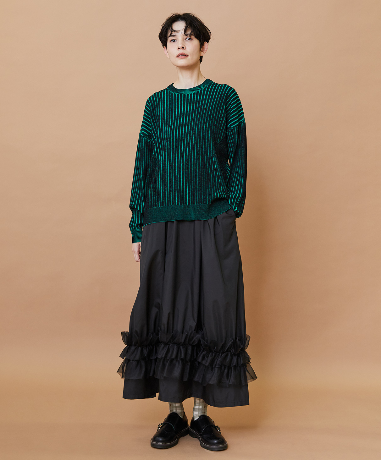 KNIT, SKIRT, SOCKS, SHOES