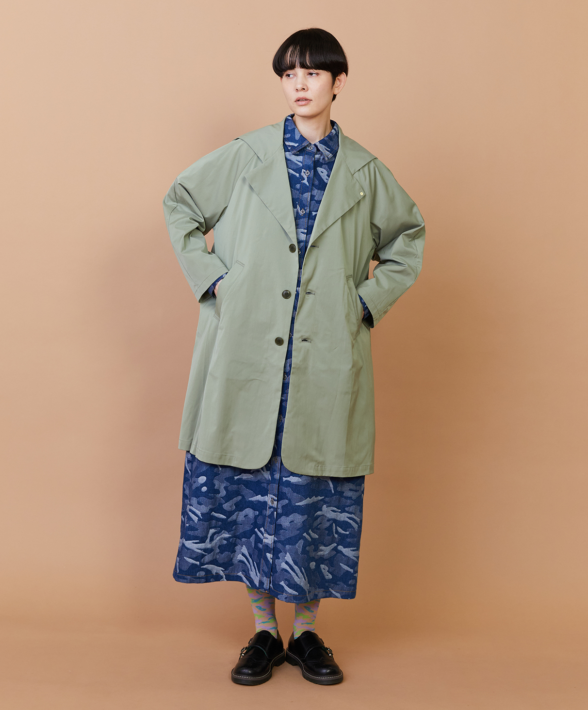 COAT, ONE-PIECE, SOCKS, SHOES